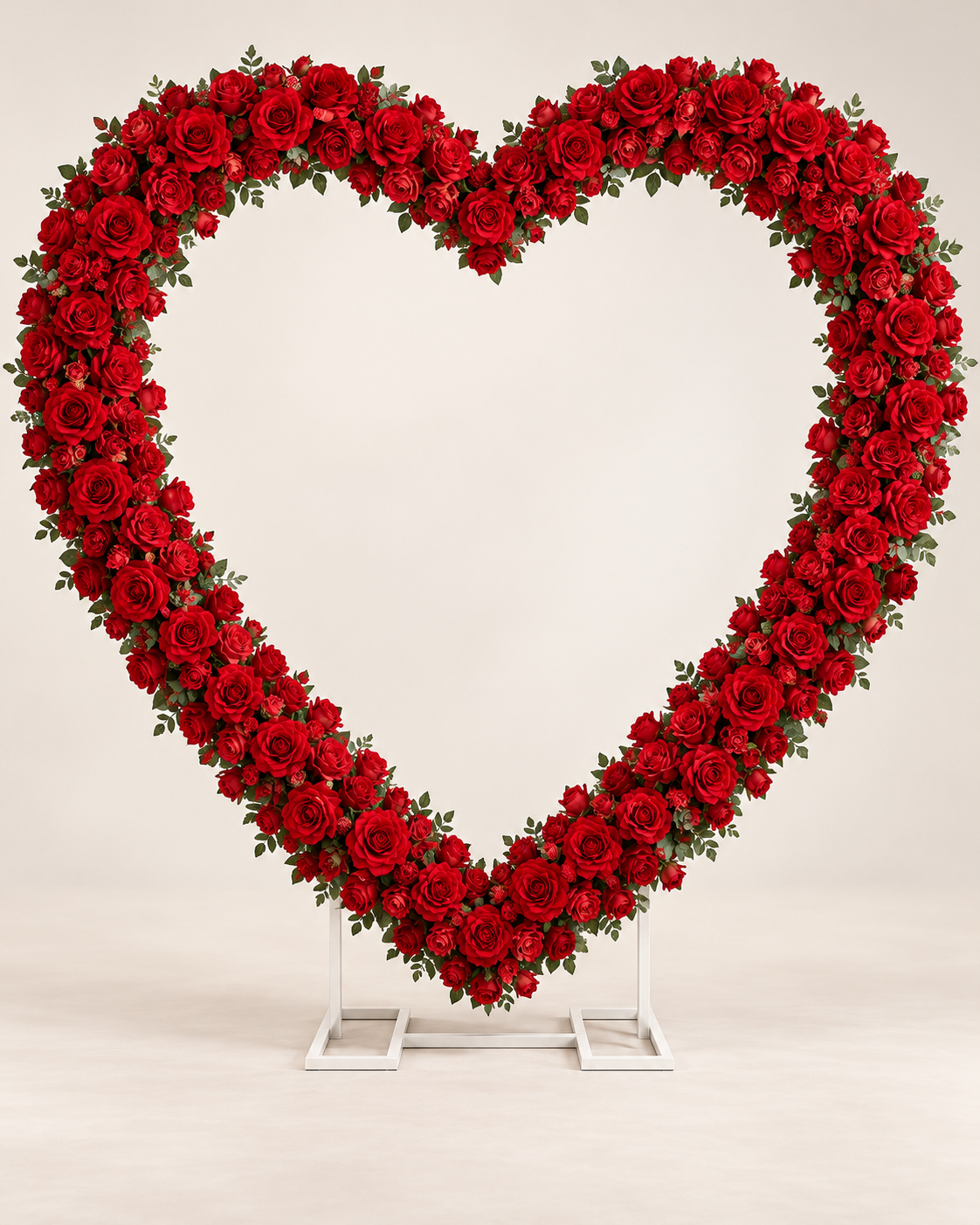Location d'arche en cœur – Roses rouges