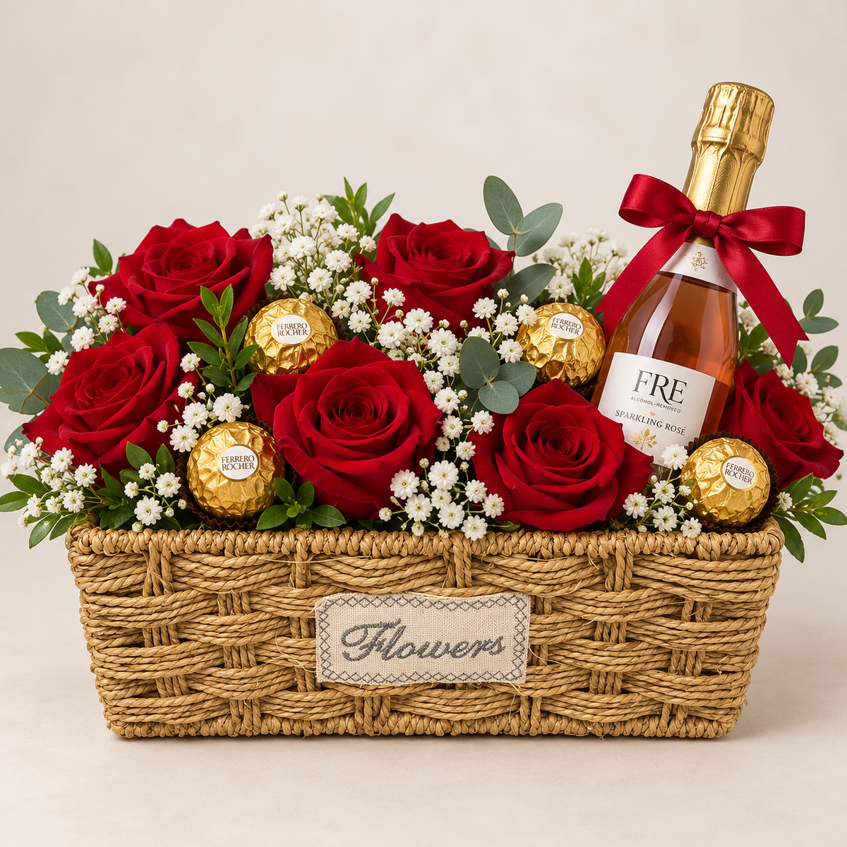 Panier fleuri gourmand – Rectangulaire