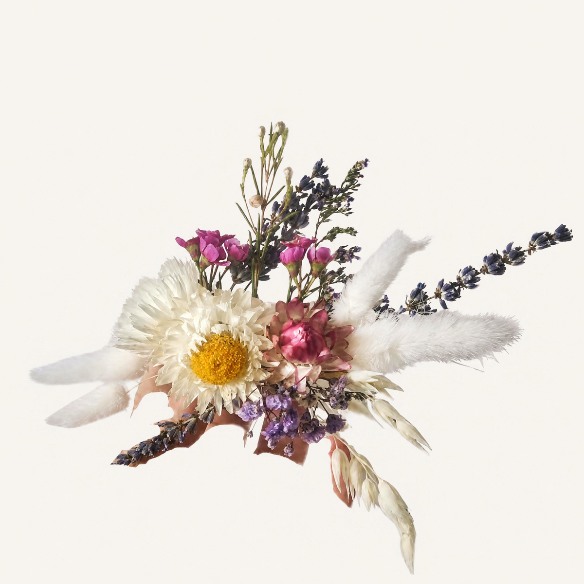 Corsage de mariage en fleurs séchées