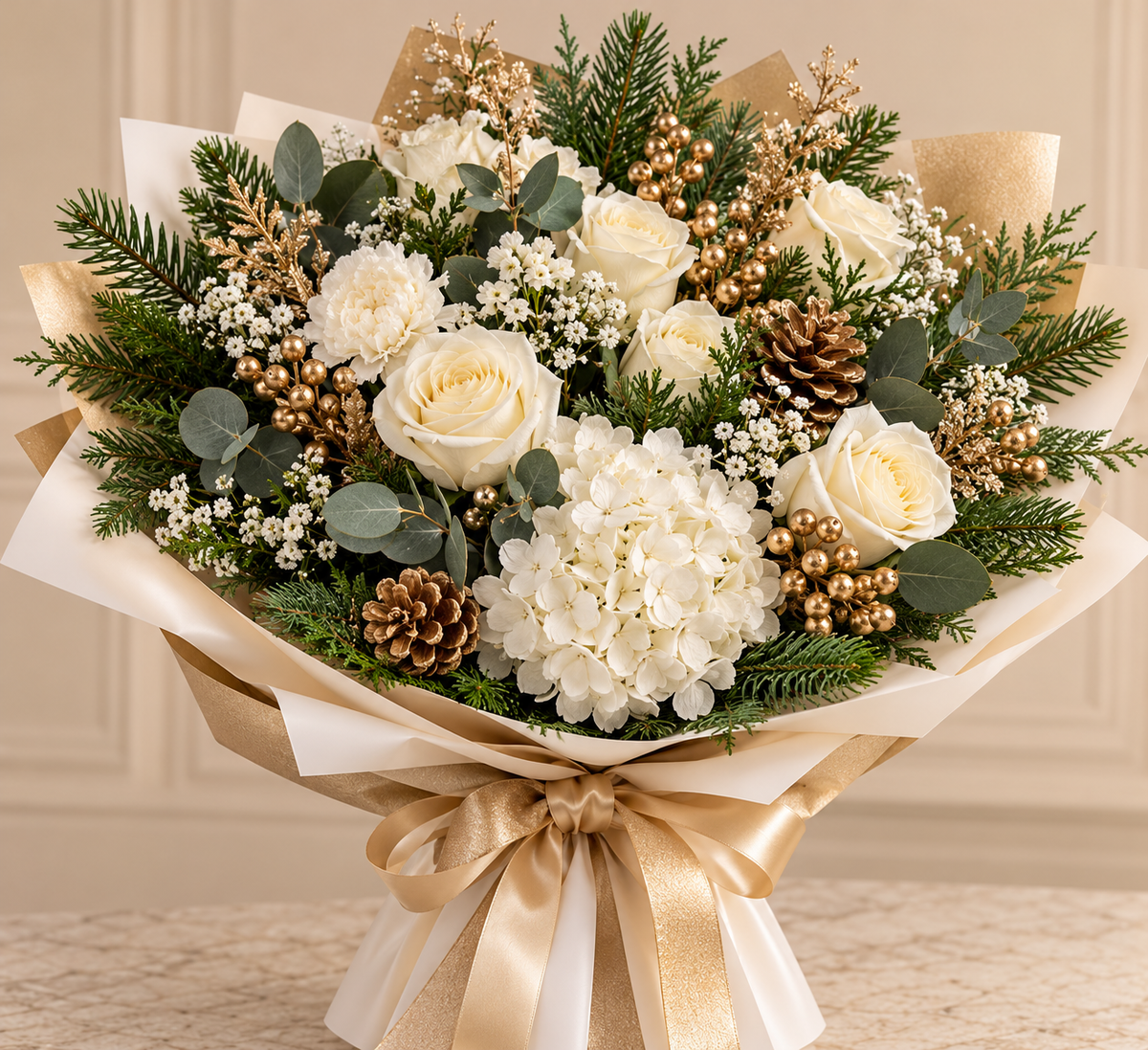 Bouquet de Noël – Blanc hivernal