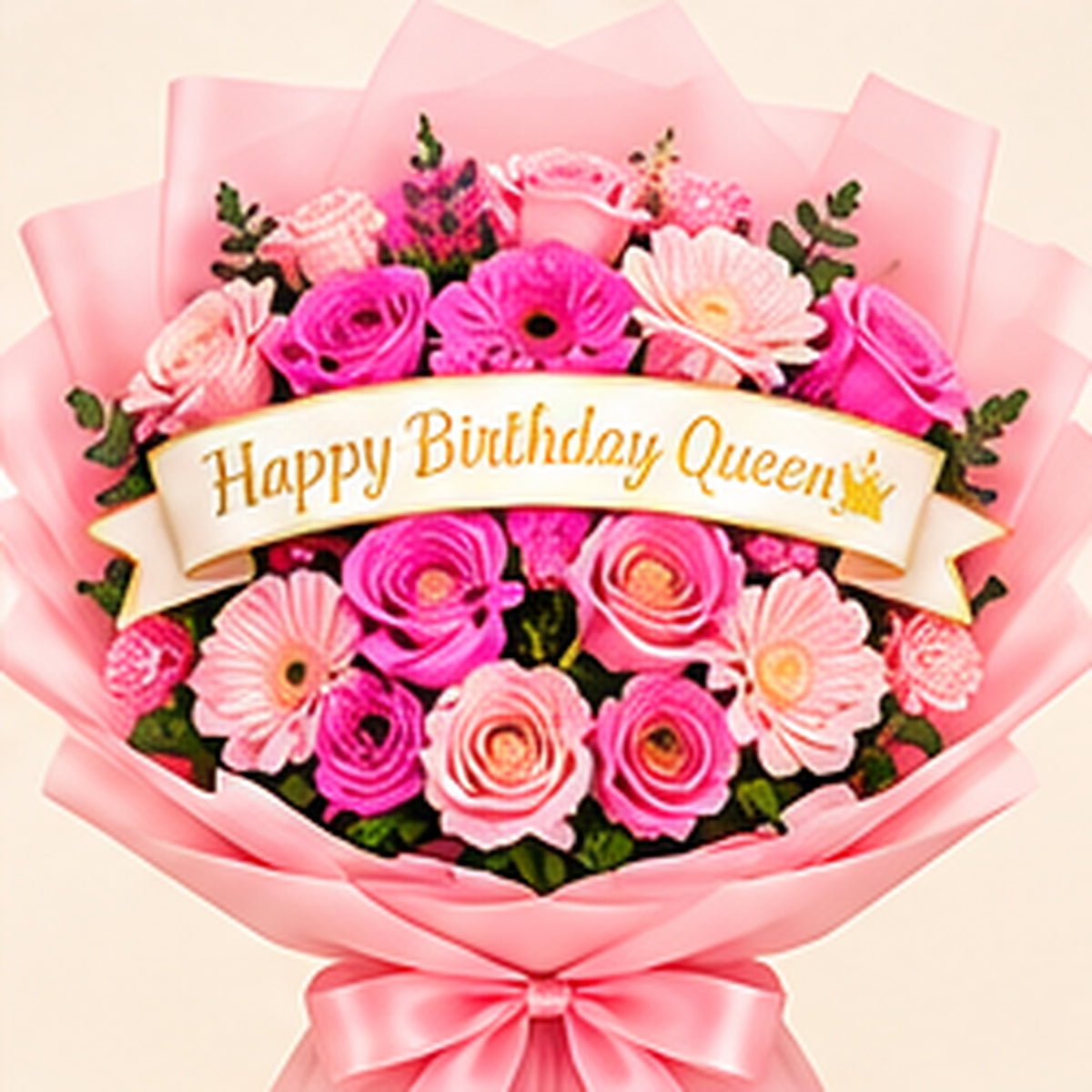 Bouquet anniversaire rose – Birthday Queen
