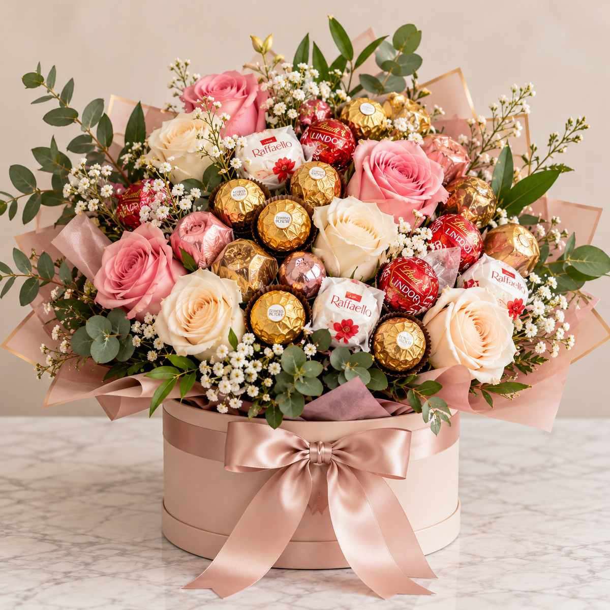Arrangement floral de chocolats – Douceur chocolatée
