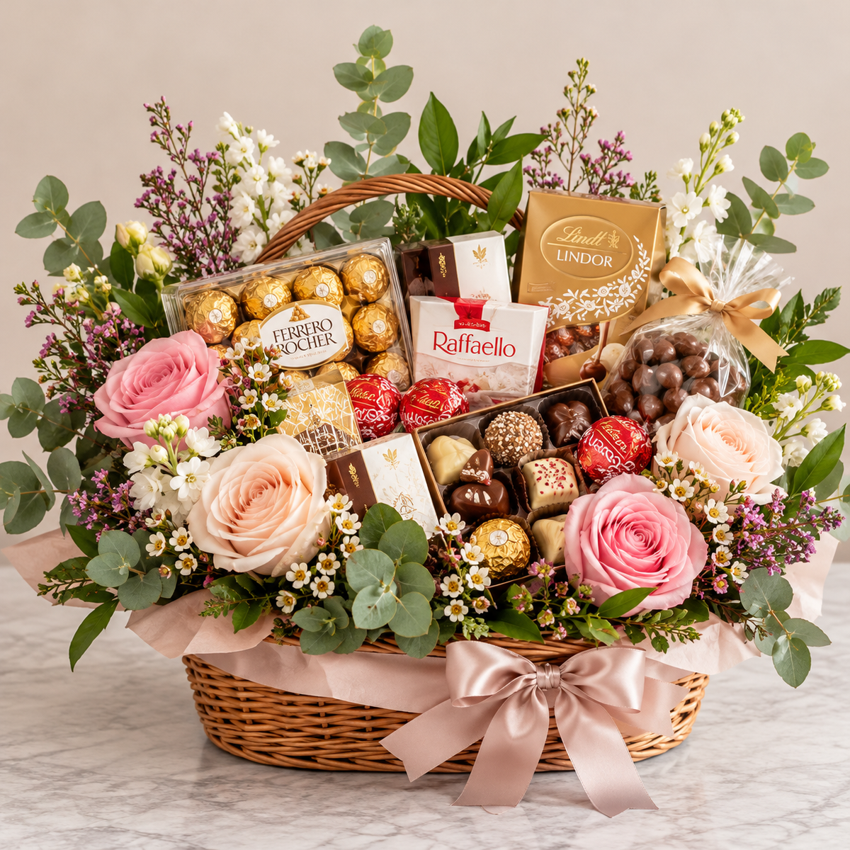 Panier chocolaté fleuri – Douce tentation