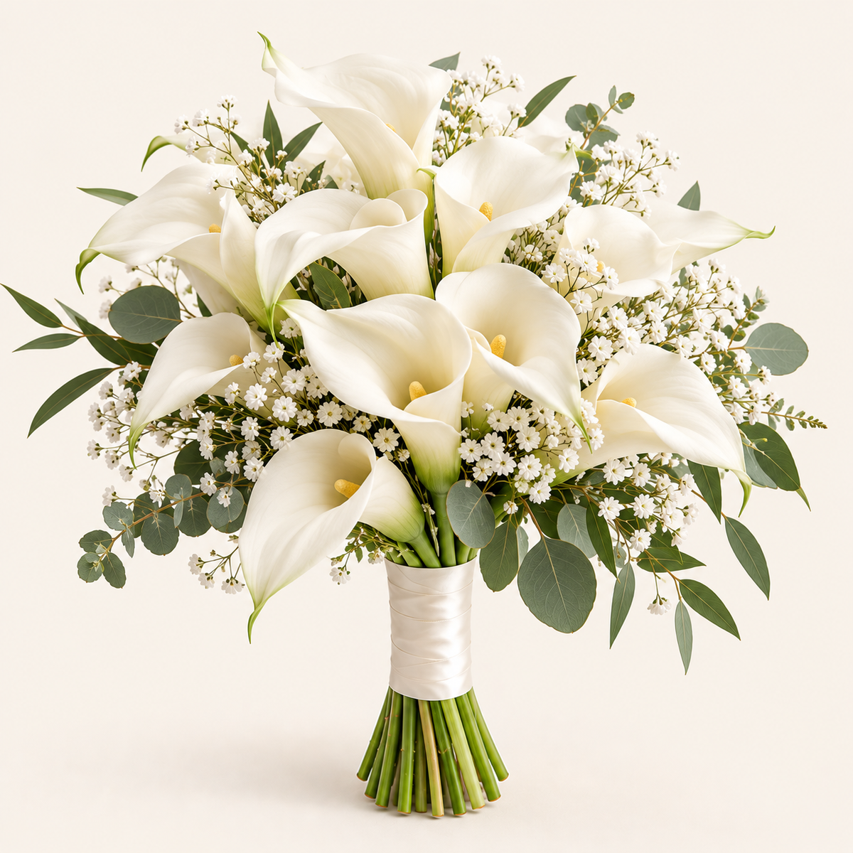 Bouquet de mariée moderne – callas blancs