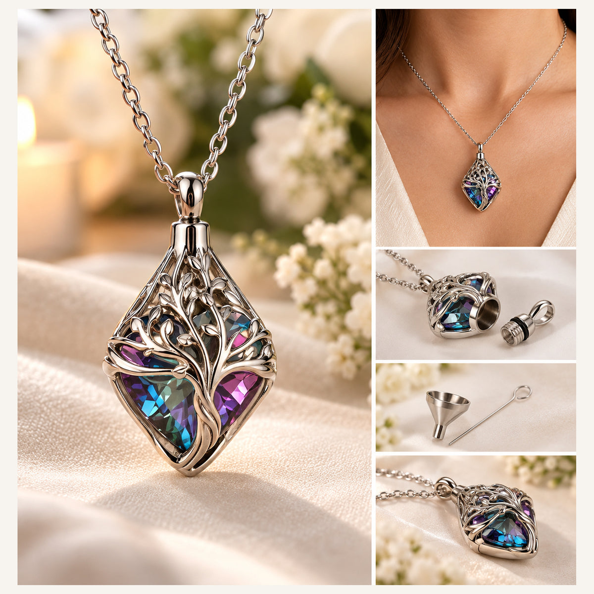 Collier porte-cendres – Arbre de vie