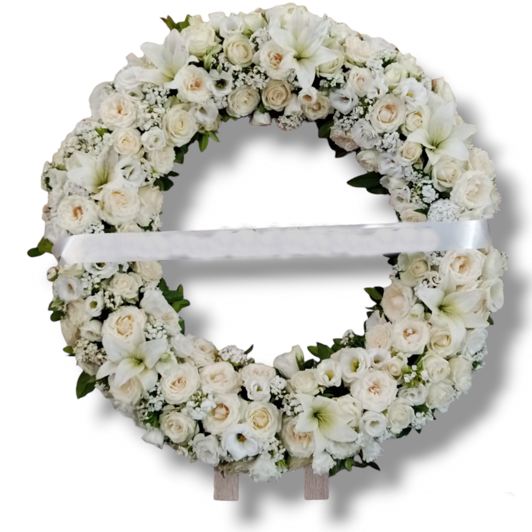 Couronne funéraire blanche